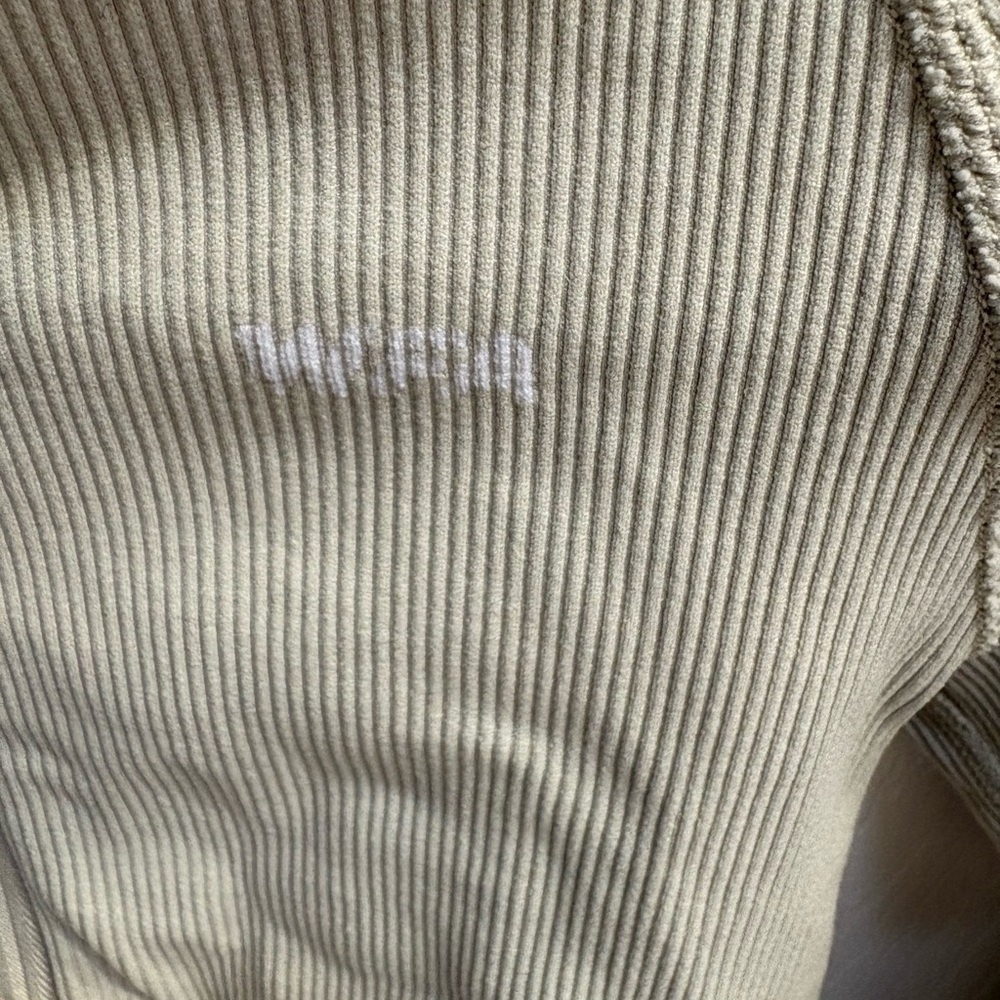 White Fox Cropped Half-Zip Pullover in Light Sage - Picture 5 of 6
